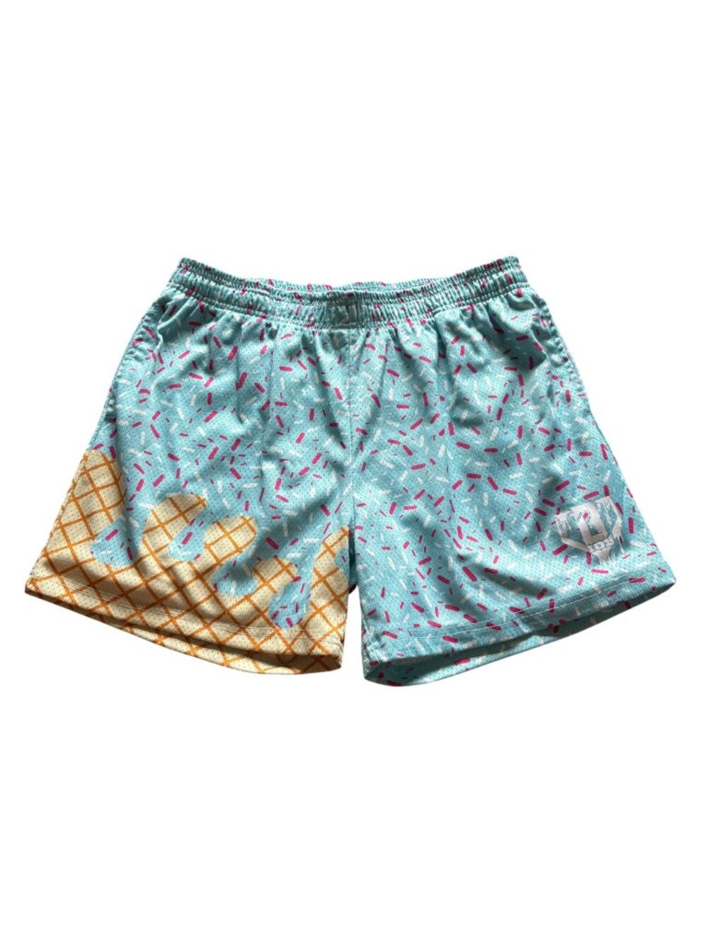 B 101 Baseball Lifestyle Ice Cream Cotton Candy Shorts Mesh Lined Mens Large